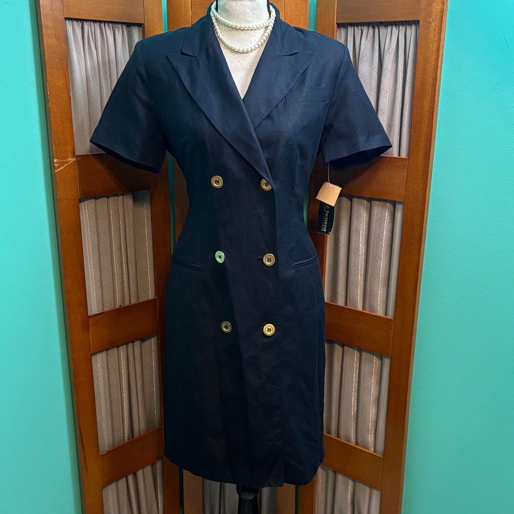 Harve Benard by Gerald holtzman  Dark Blue Double-Breasted Dress